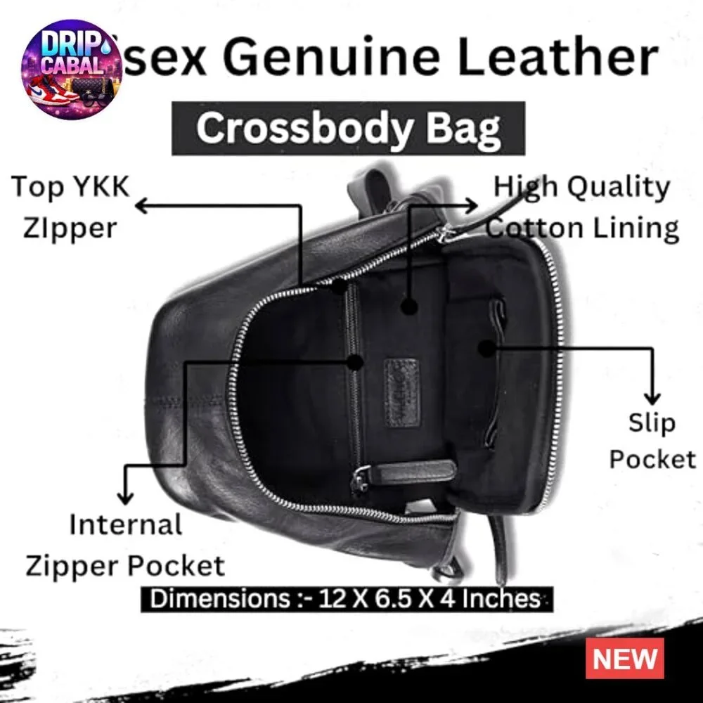 Genuine Italian Leather Shoulder Bag with Adjustable Strap